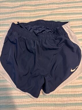 Nike Women's Navy and White Athletic Shorts